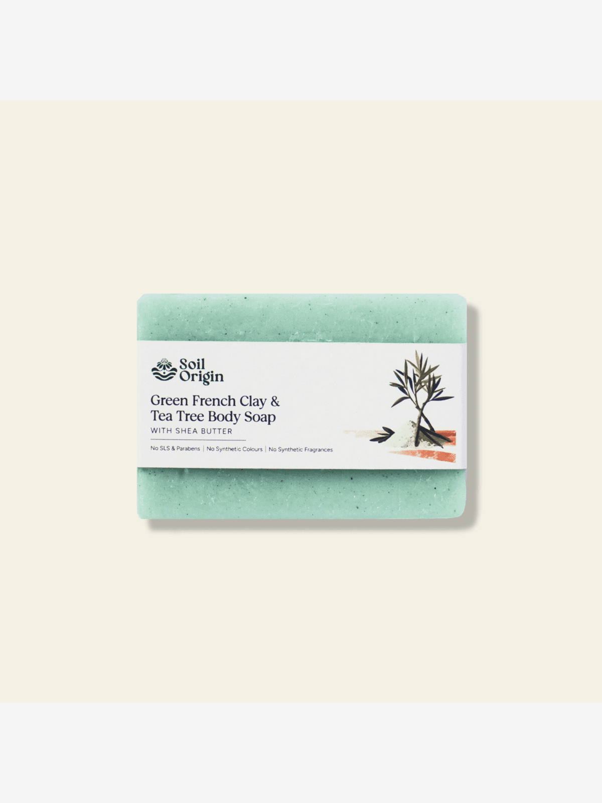 Green French Clay and Tea Tree Body Soap | Shea Butter | No SLS | Handmade Soap | 100% Natural - 100 Gm