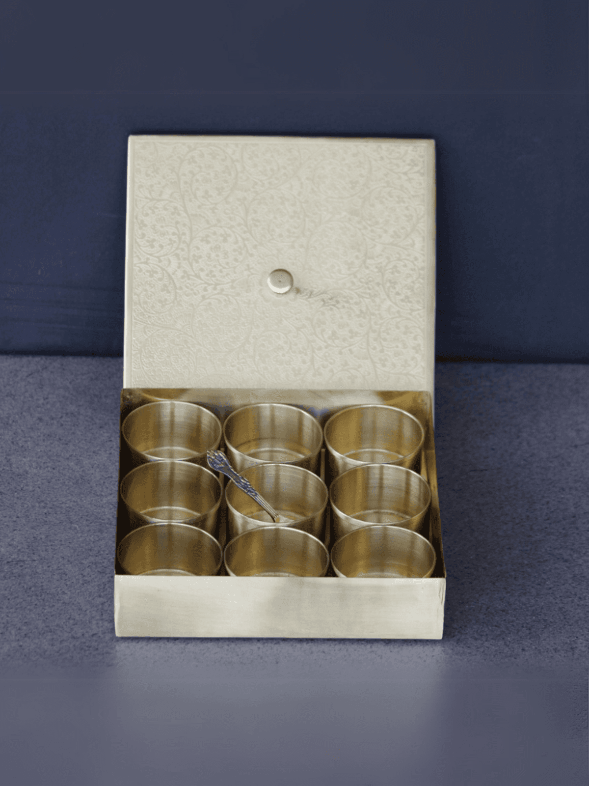 Square Brass Masala Daani / Spice Box