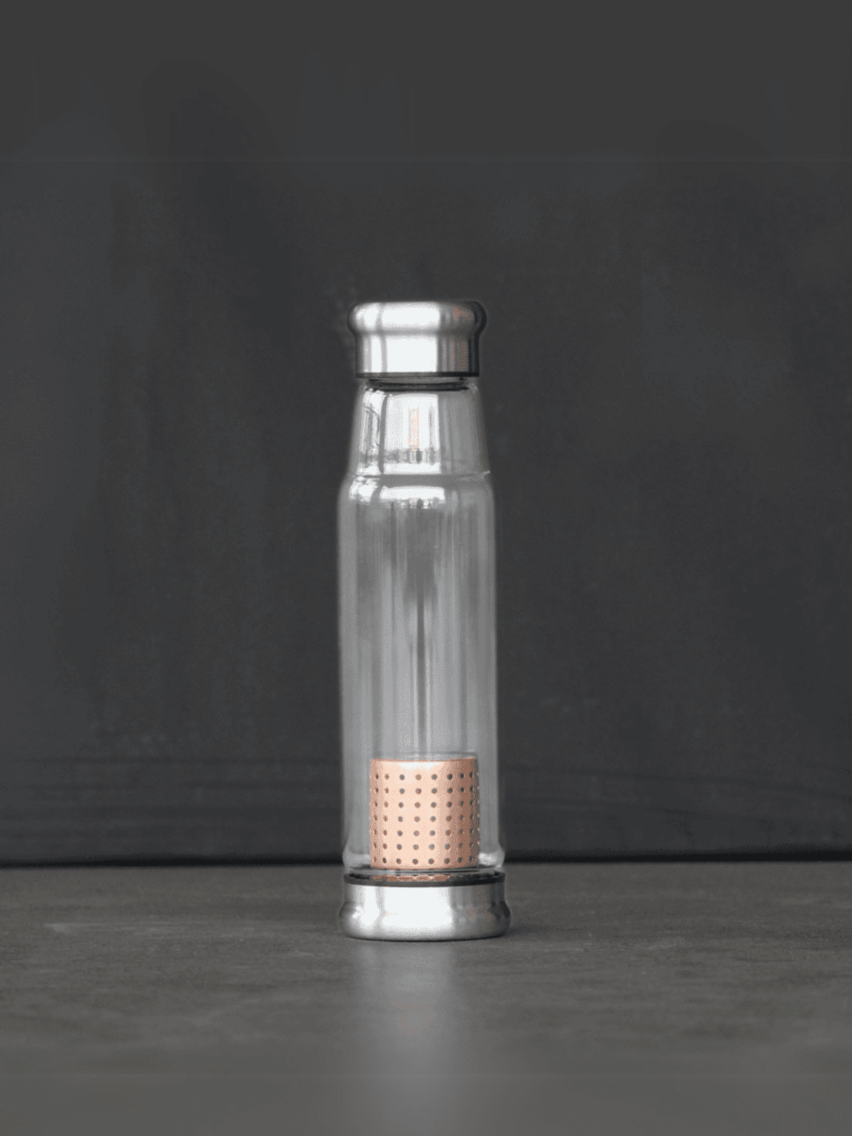 Glass Bottle with Copper Infuser