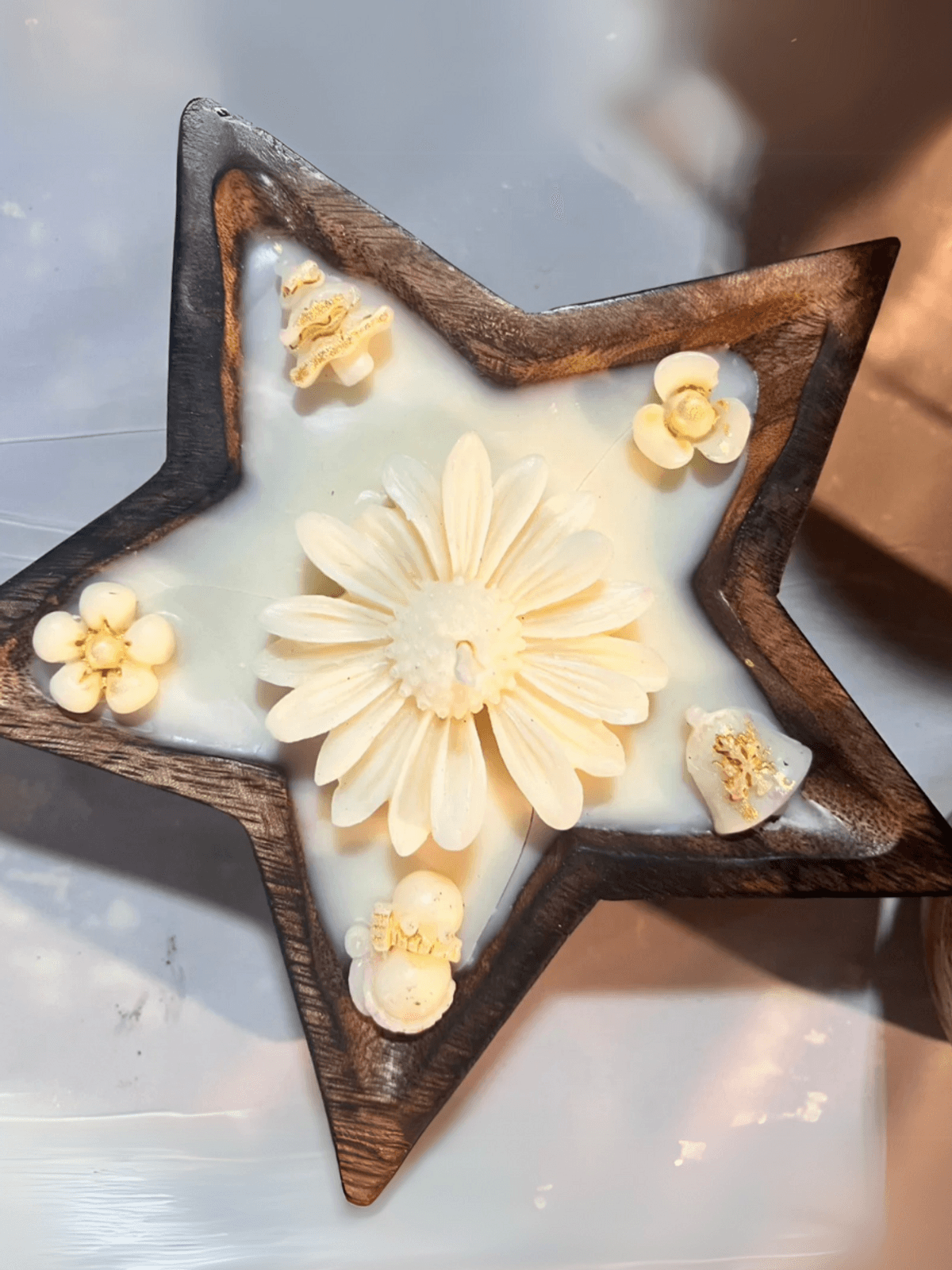 Star Scented Artisanal Candles in all white 