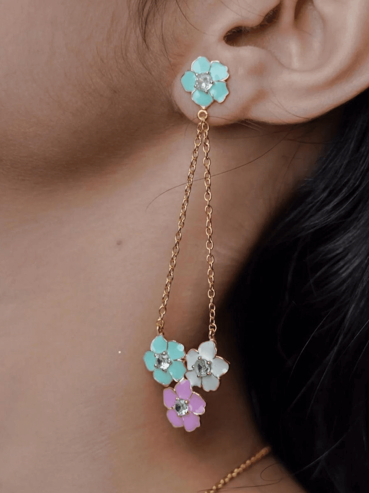 Dangling Enamel Earrings