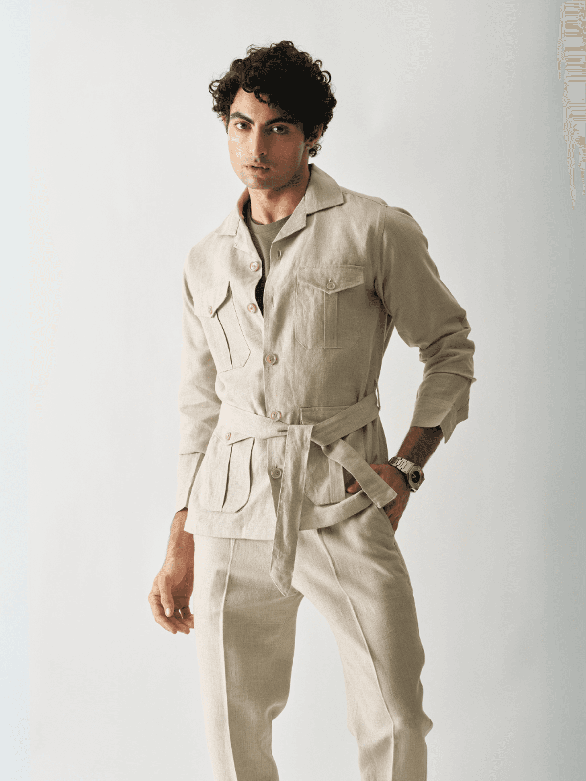 Regal Tranquility Linen Jacket