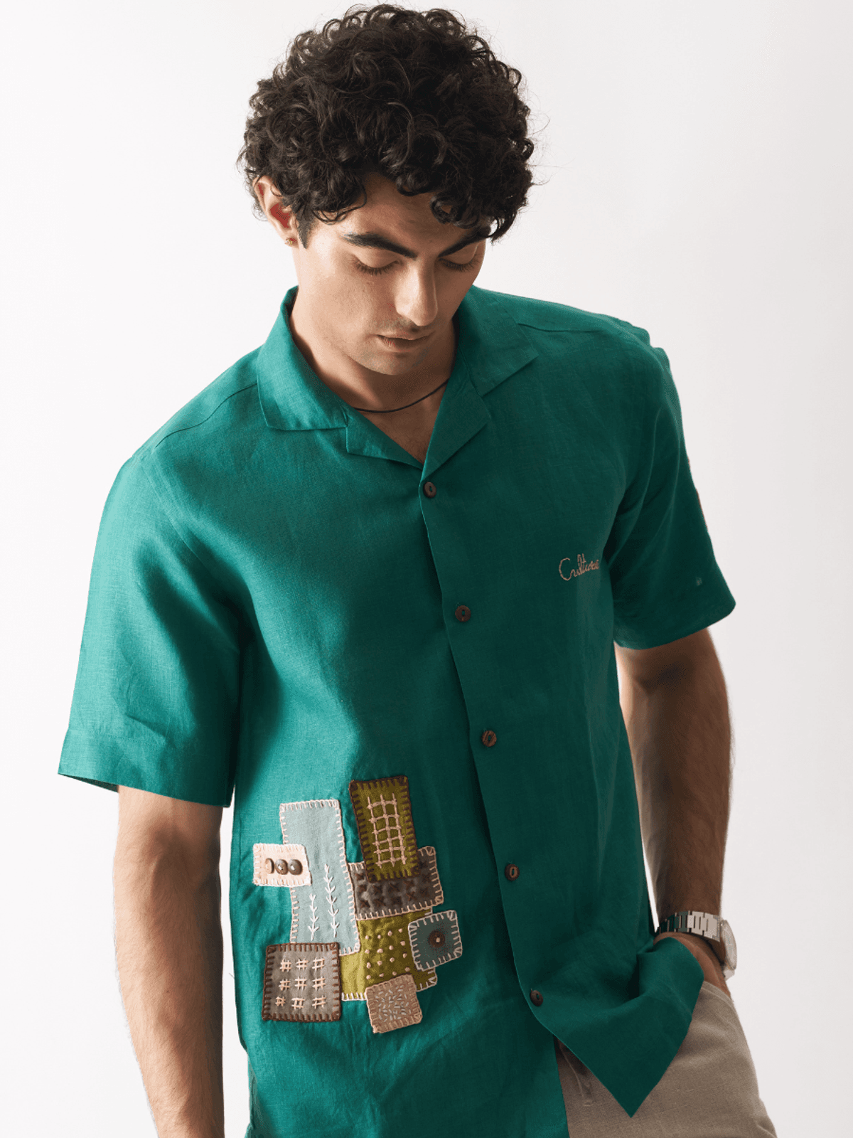 THAT GREEN APPLIQUE SHIRT