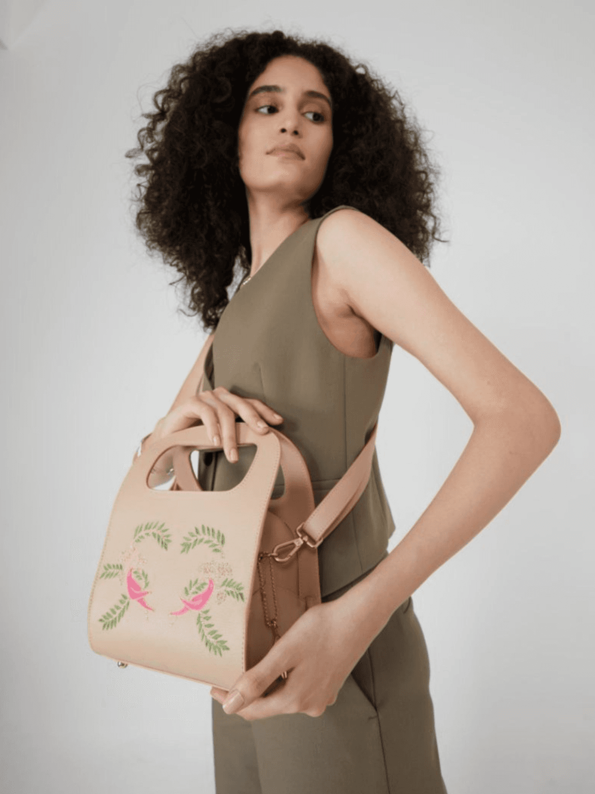 Aphrodite Vegan Leather Sling - Almond 