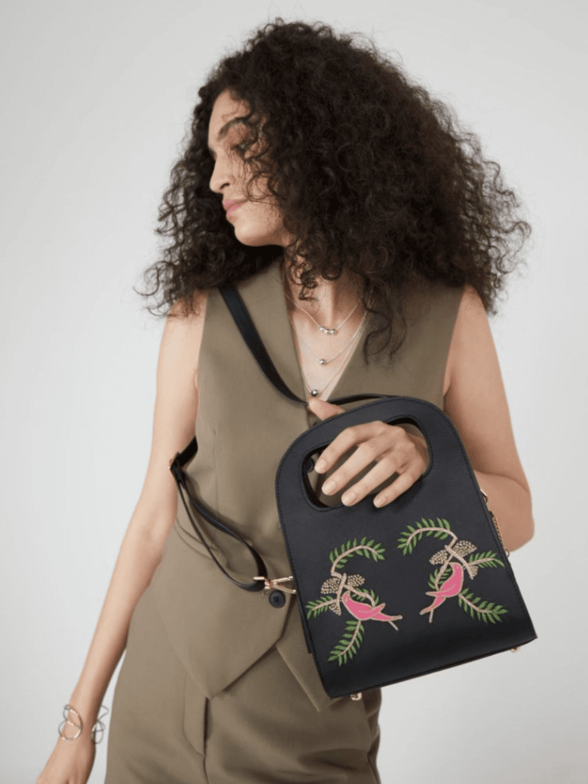 Aphrodite Vegan Leather Sling - Black 