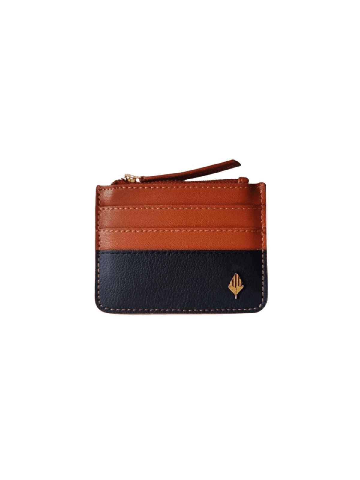 Iris Vegan Leather Cardholder - Gingerbread & Black 