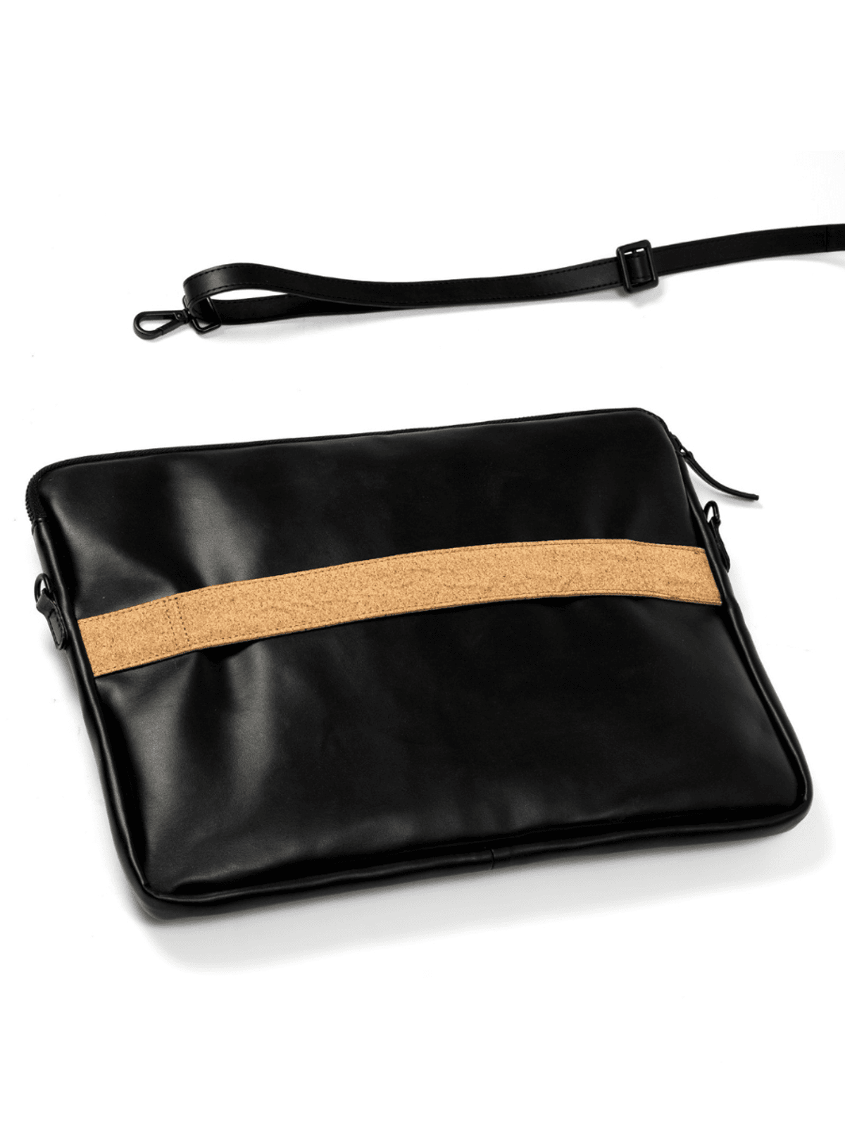 Acacia Vegan Leather Laptop Sleeve - Black