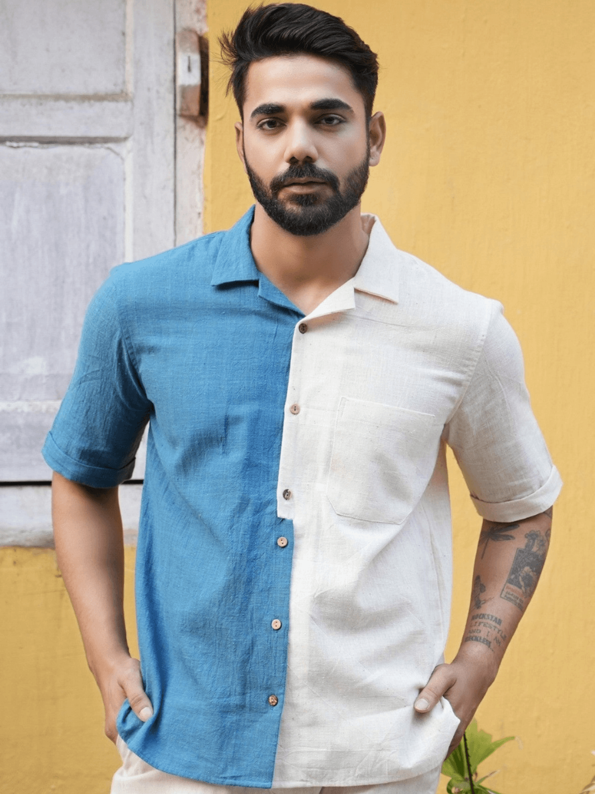 Inkriti Handloom Kala Cotton Blue & White Holiday Formal