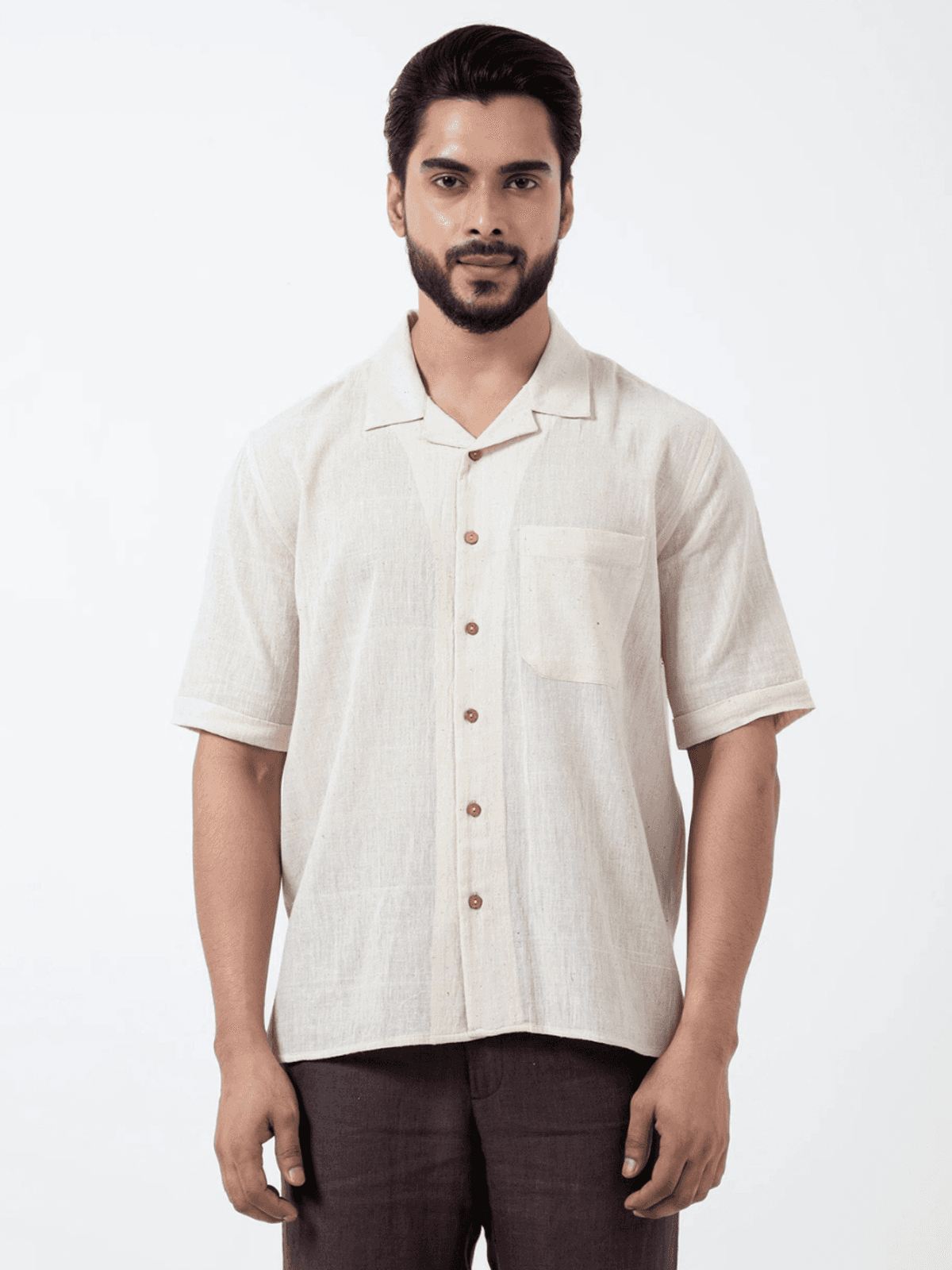 Inkriti Kala Cotton Off-white Holiday Formal Shirt