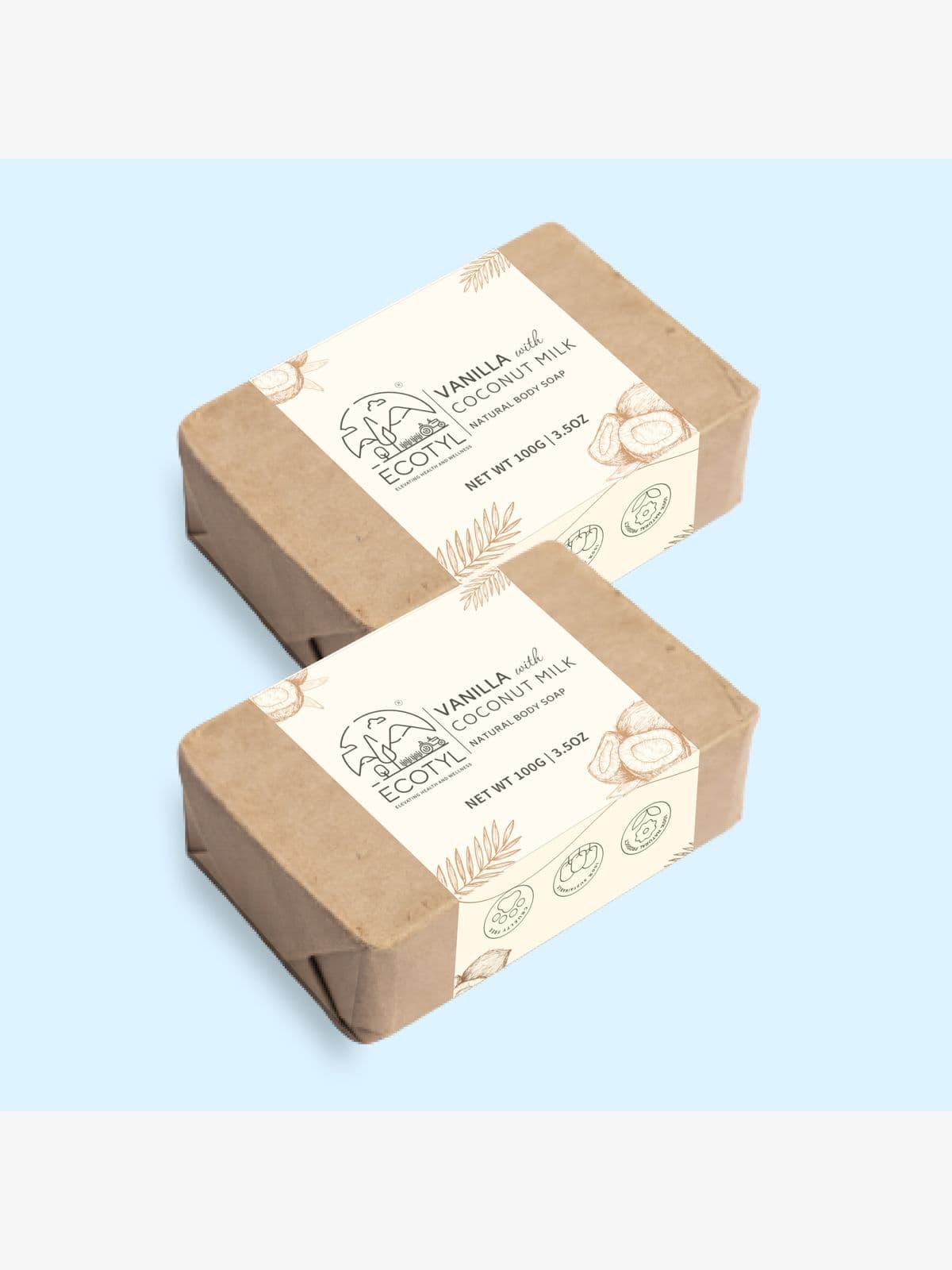 Ecotyl Coconut Milk Soap with Vanilla | 100% Natural | Nourishing & Hydrating | Set of 2 