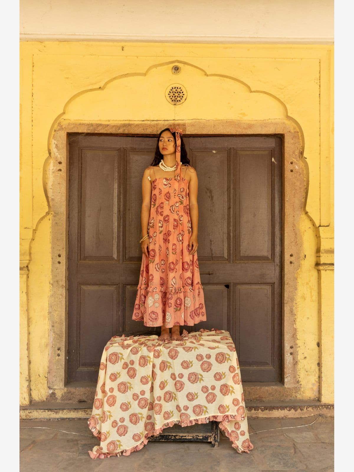 PETAL PINK TIE UP DRESS PETAL PINK TIE UP DRESS