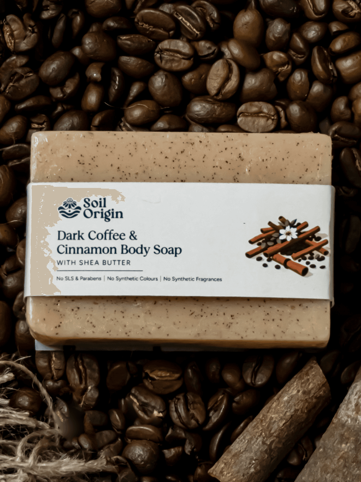 Dark Coffee and Cinnamon Body Soap | With Shea Butter | Deep Exfoliating - 100 Gm Dark Coffee and Cinnamon Body Soap | With Shea Butter | Deep Exfoliating - 100 Gm