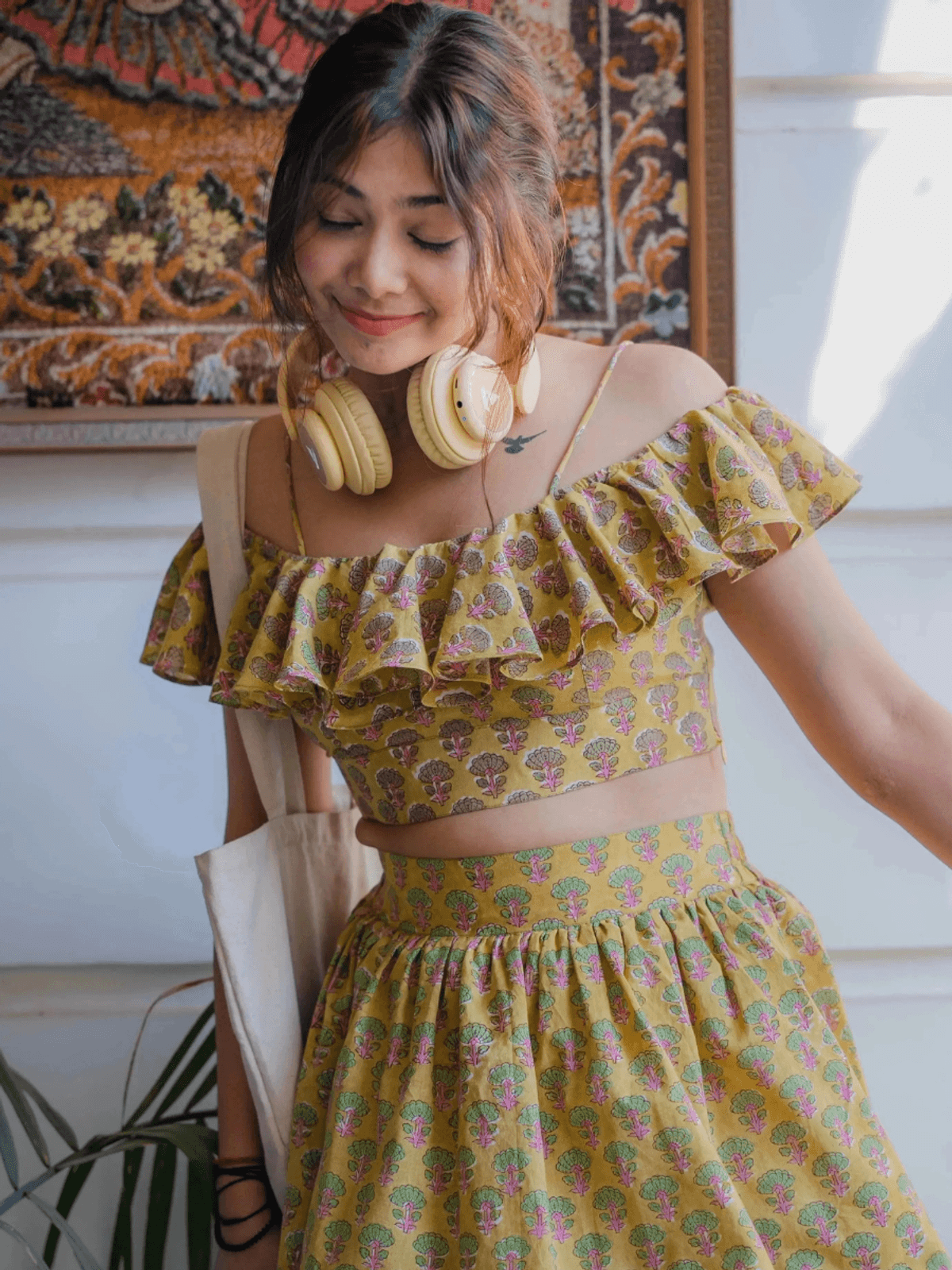 Green Ruffle Crop Top Green Ruffle Crop Top