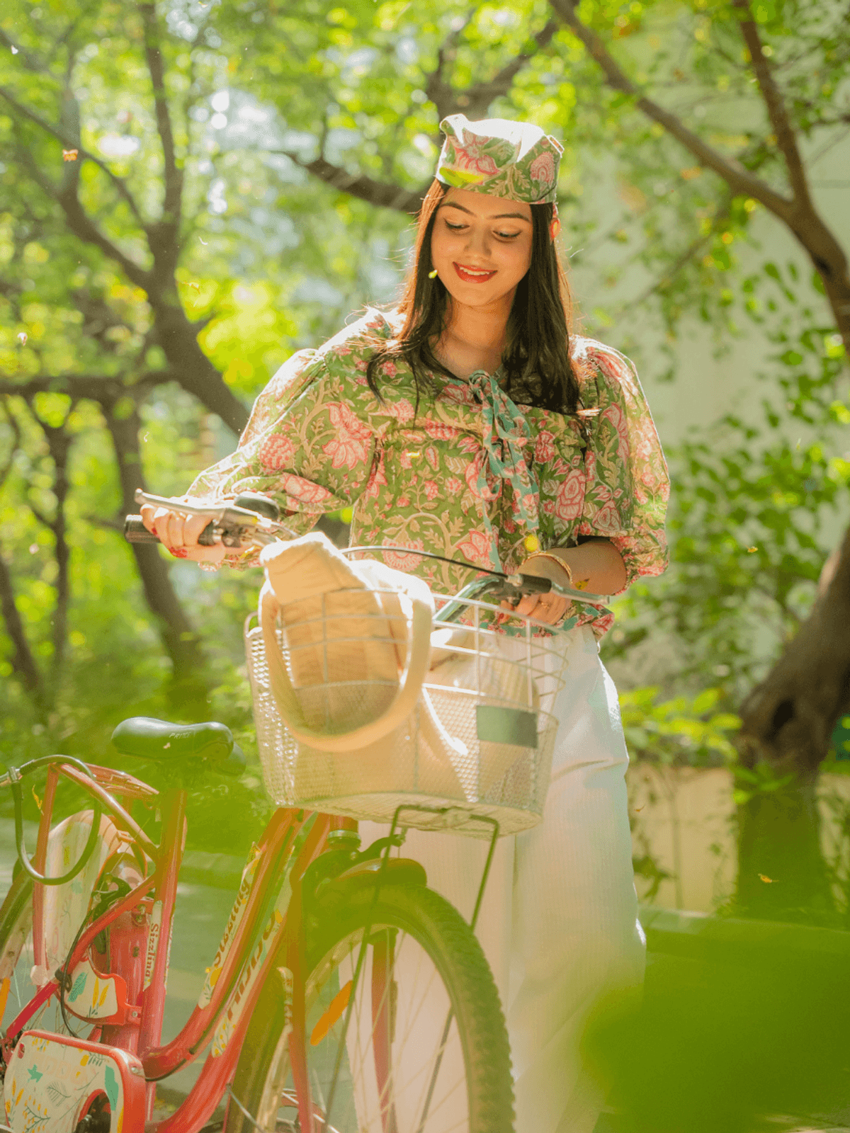 Green Floral Tie-Up Top Green Floral Tie-Up Top