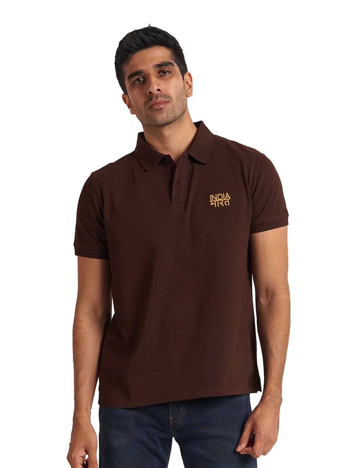 Bharat India Brown Polo Bharat India Brown Polo
