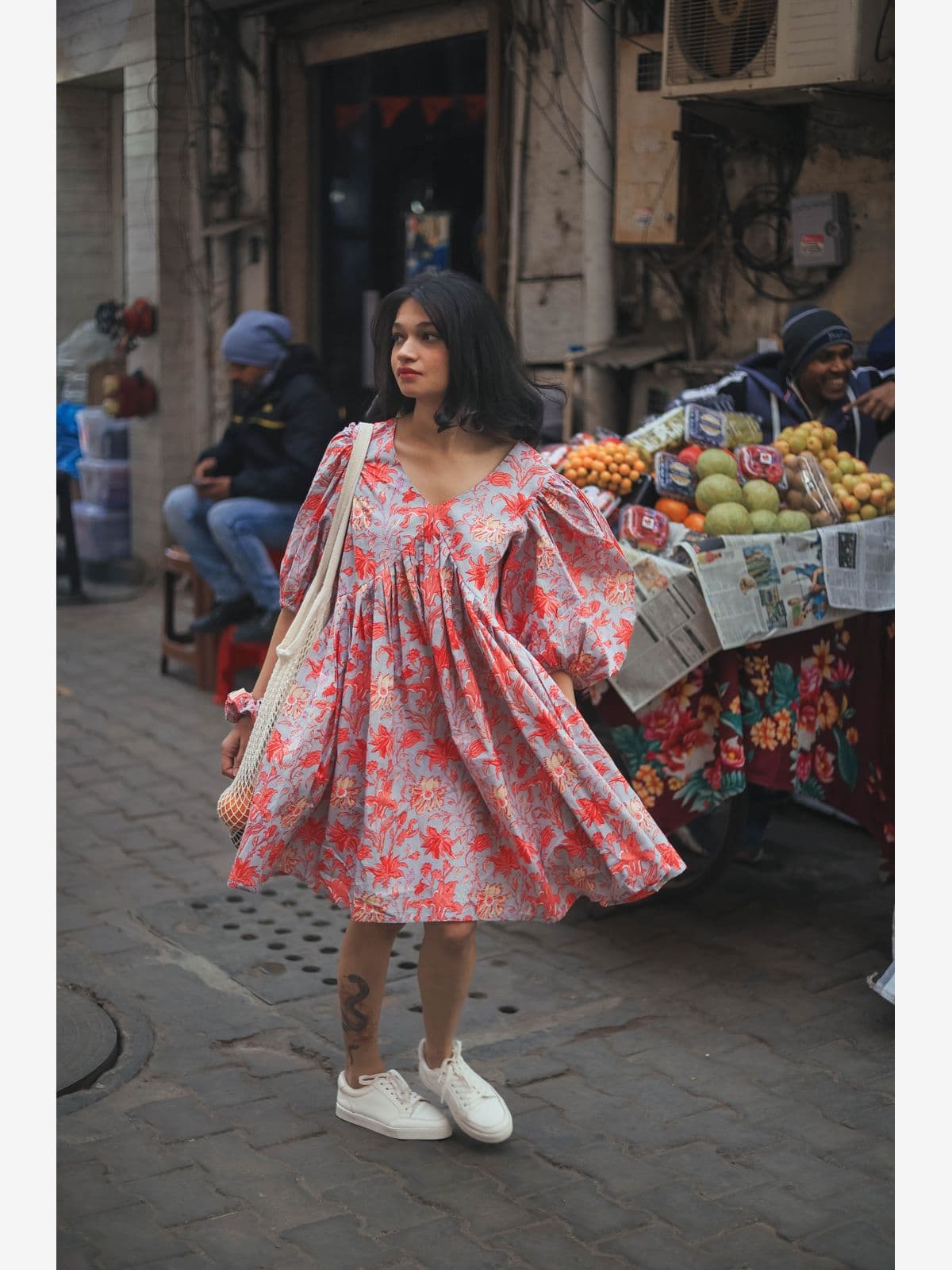 Floral Short Cotton Dress Floral Short Cotton Dress