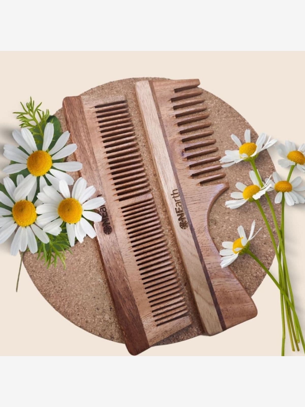 Natural Neem Wood Combs I for enhanced circulation I hair growth Pack of 2 Natural Neem Wood Combs I for enhanced circulation I hair growth Pack of 2