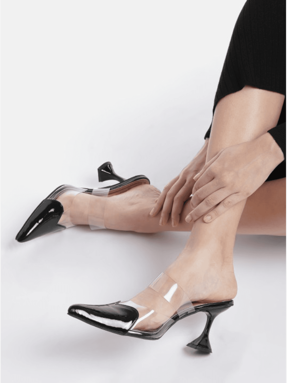 AMOR BLACK - HEART TOED HEELS AMOR BLACK - HEART TOED HEELS
