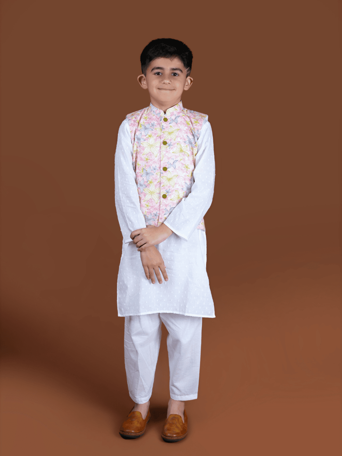 Contour Floral Nehru Jacket and Kurta Set Contour Floral Nehru Jacket and Kurta Set