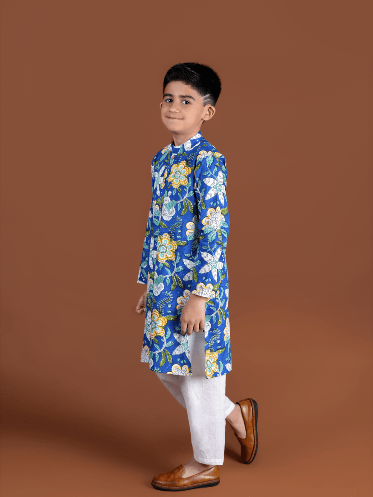 Royal Blue Block Printed Kurta Set Royal Blue Block Printed Kurta Set