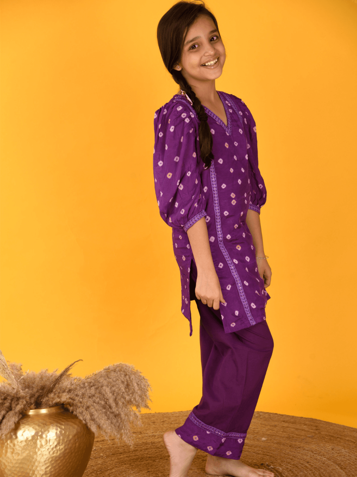 PURPLE BANDHINI SET PURPLE BANDHINI SET