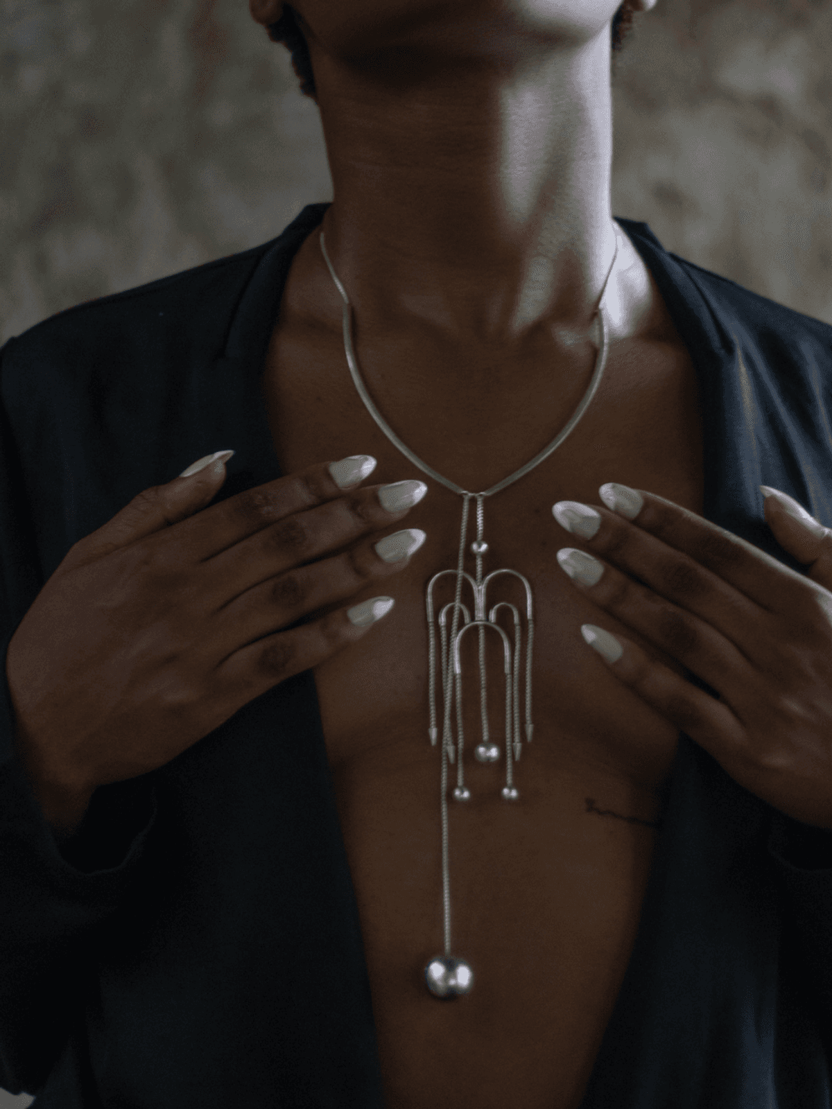 Deco silver fountain Necklace Deco silver fountain Necklace