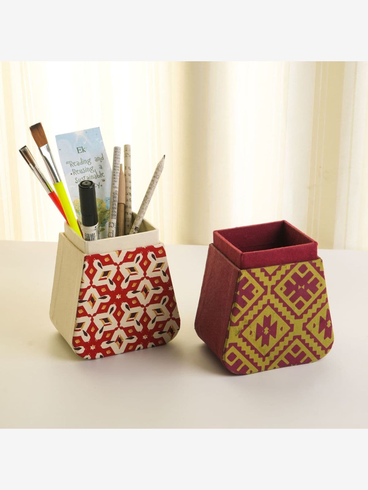 Handmade Paper Pen Stand | Eco-Friendly Desk Organizer Handmade Paper Pen Stand | Eco-Friendly Desk Organizer