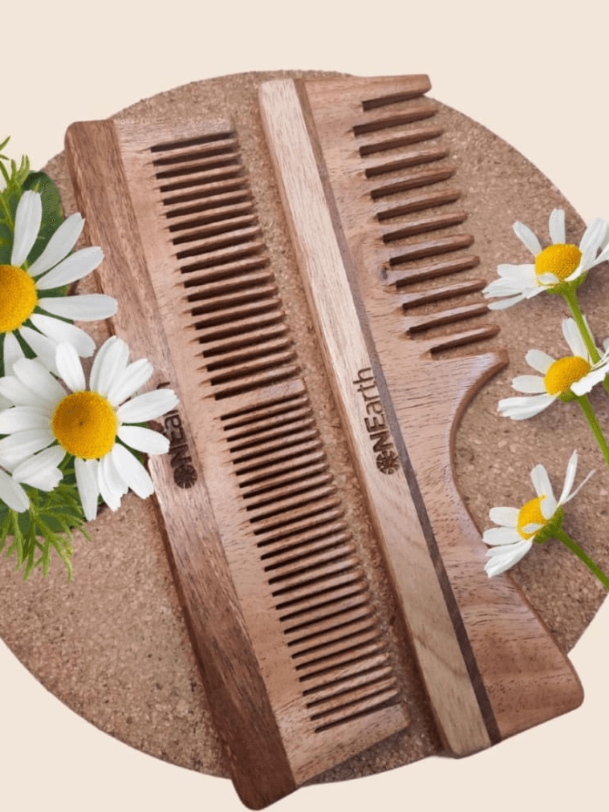Natural Neem Wood Combs I for enhanced circulation I hair growth Pack of 2 Natural Neem Wood Combs I for enhanced circulation I hair growth Pack of 2