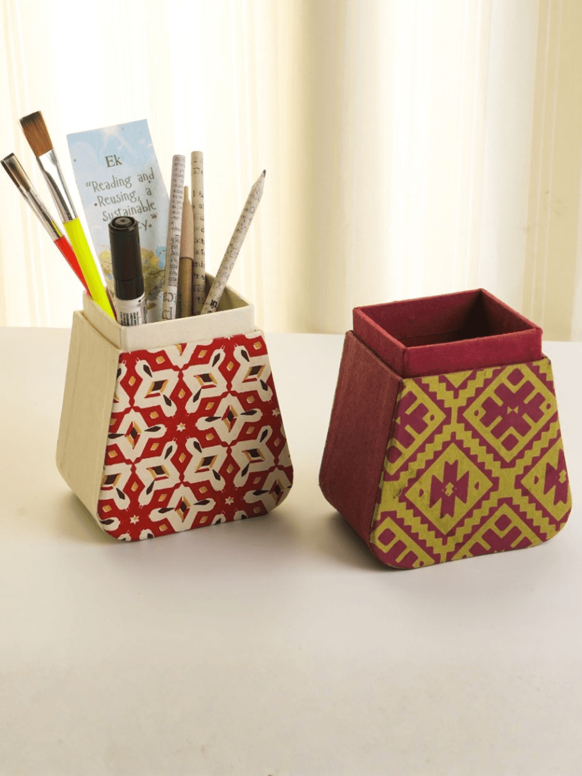 Handmade Paper Pen Stand | Eco-Friendly Desk Organizer Handmade Paper Pen Stand | Eco-Friendly Desk Organizer