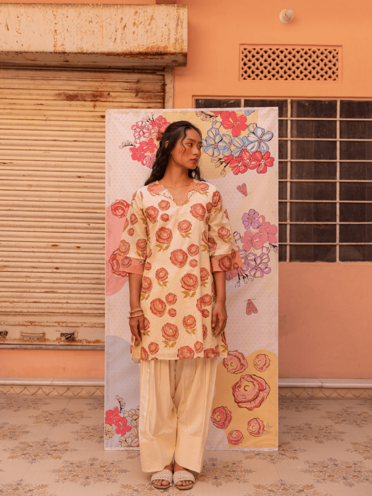 ROSY BLUSH FLORAL KURTA SET ROSY BLUSH FLORAL KURTA SET