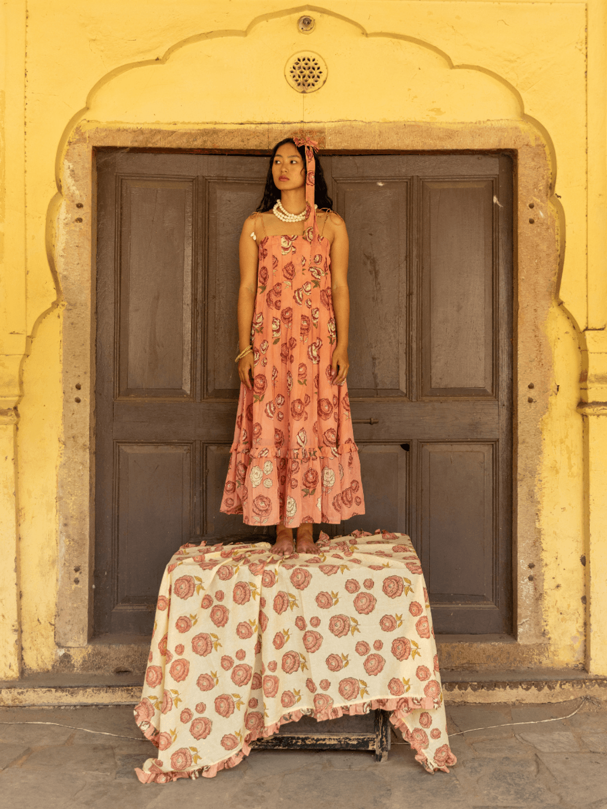 PETAL PINK TIE UP DRESS PETAL PINK TIE UP DRESS